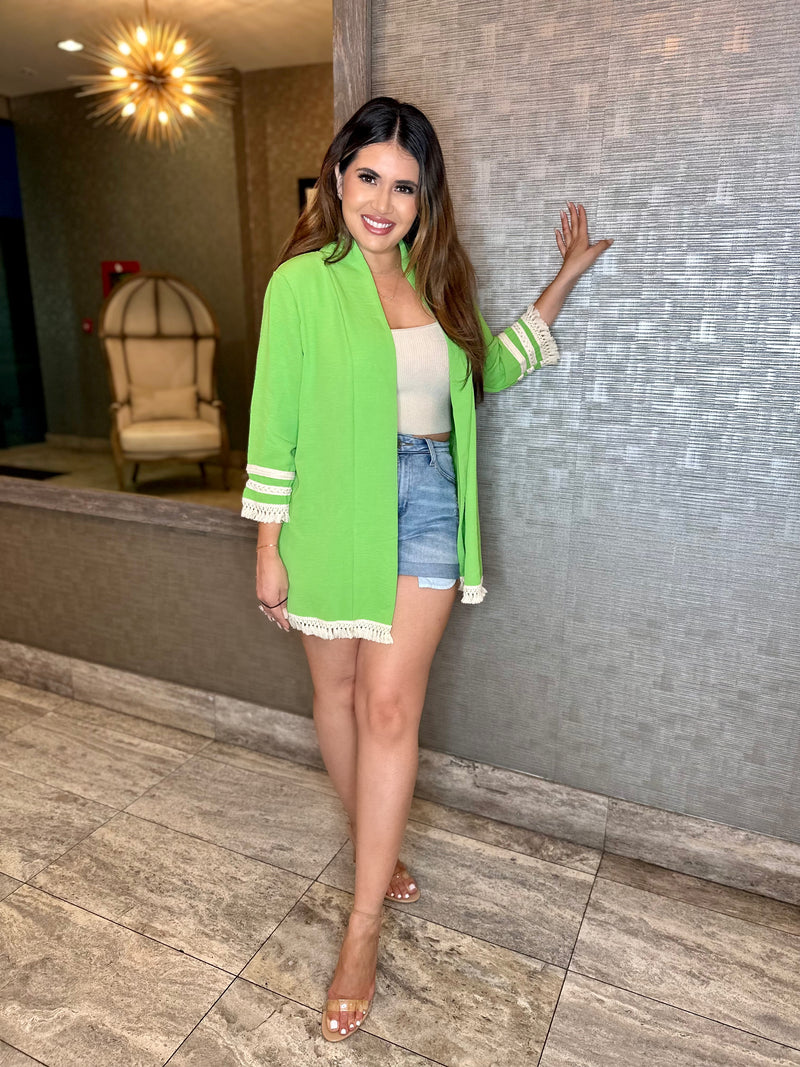 Spring Lacey Trim Kimono