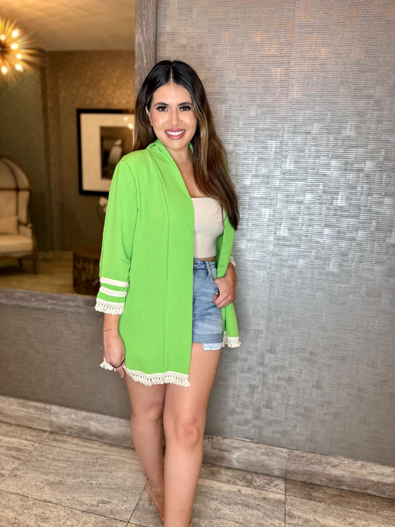 Spring Lacey Trim Kimono