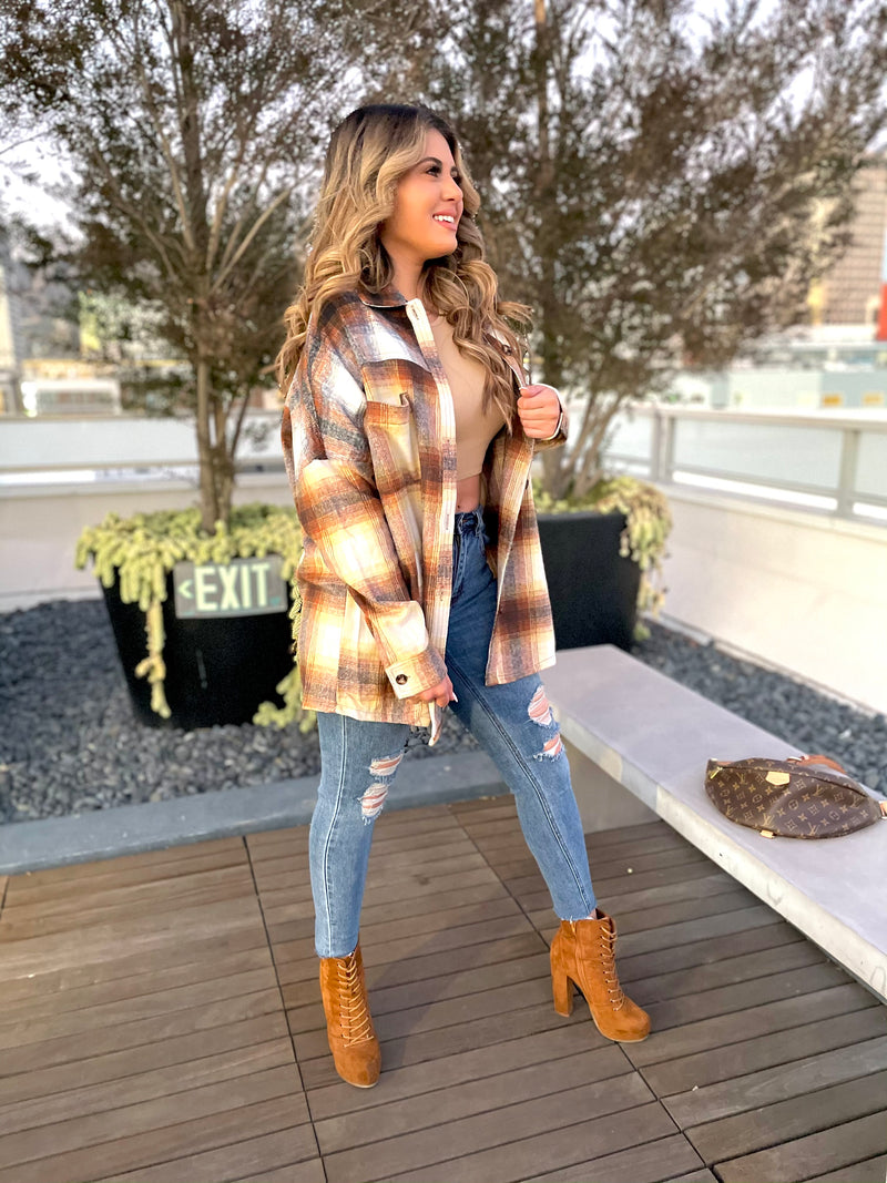 Sunset Stroll Plaid Shacket