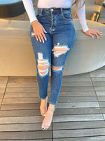 Never Distressed High Waisted Skinny Jeans