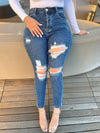 Never Distressed High Waisted Skinny Jeans