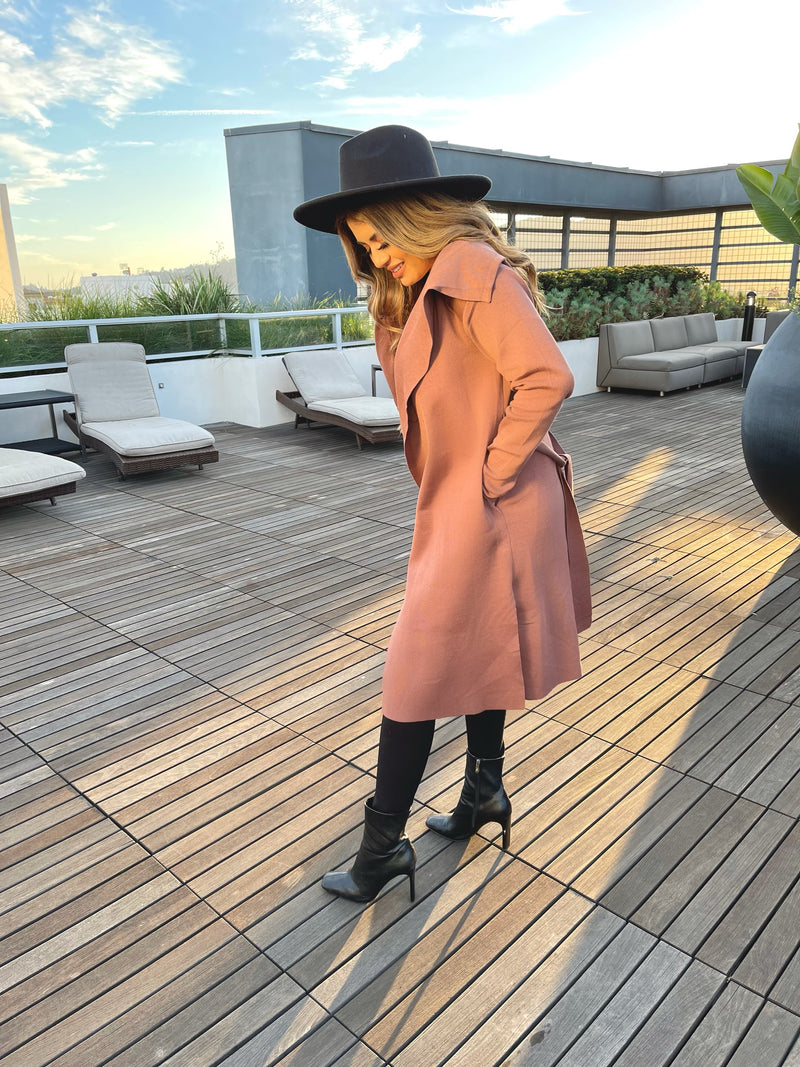 Dismiss You Mauve Cardigan Coat