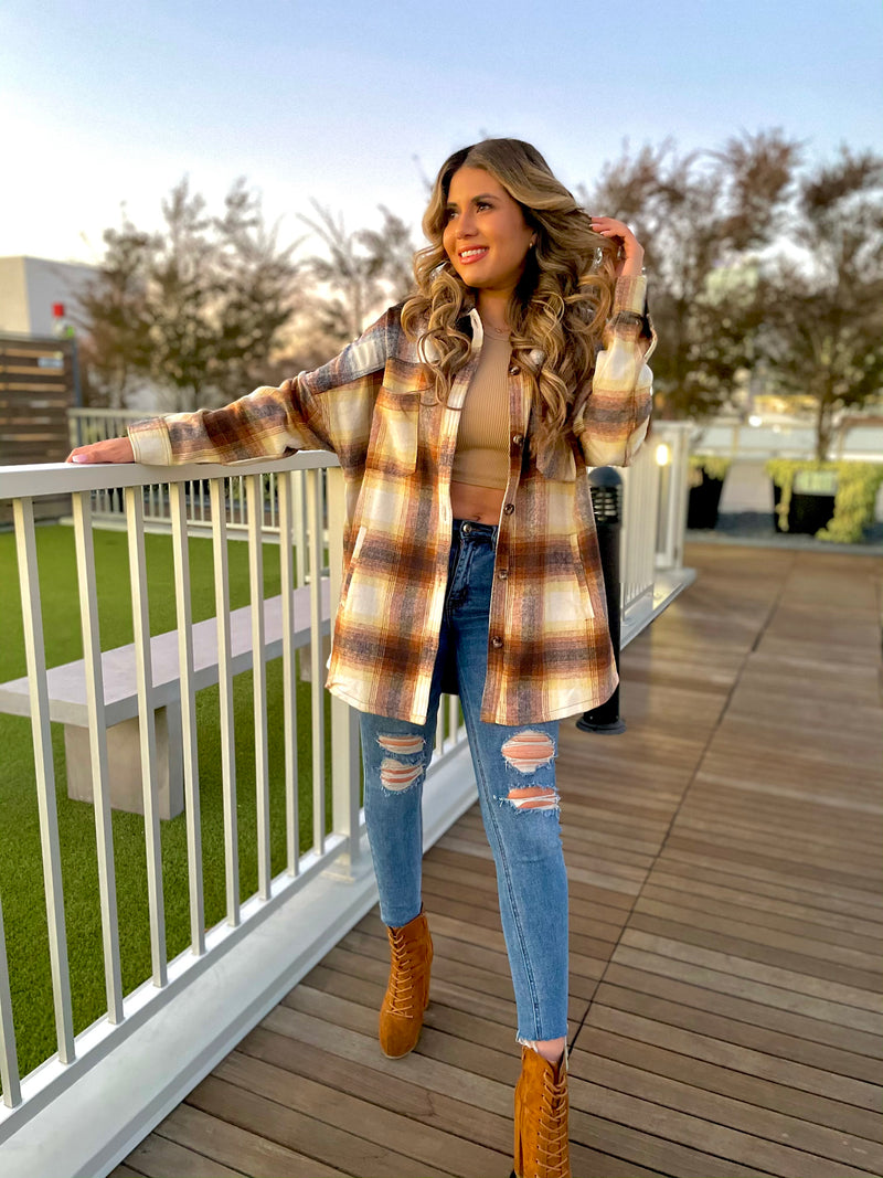Sunset Stroll Plaid Shacket