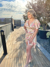 Joy Satin Wrap Dress