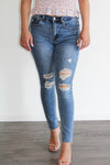Meli Mid-Rise Distressed Jeans