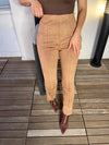 Slit Me Up Suede Camel Pants