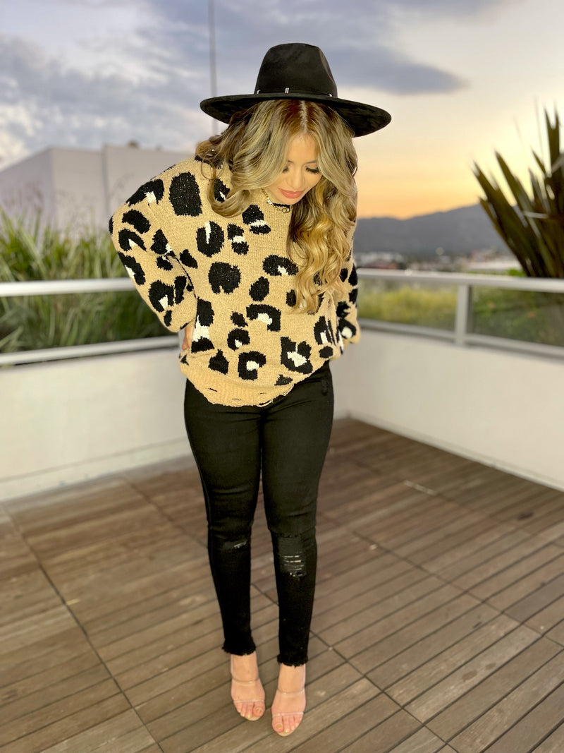Leopard Oversized Sweater Top