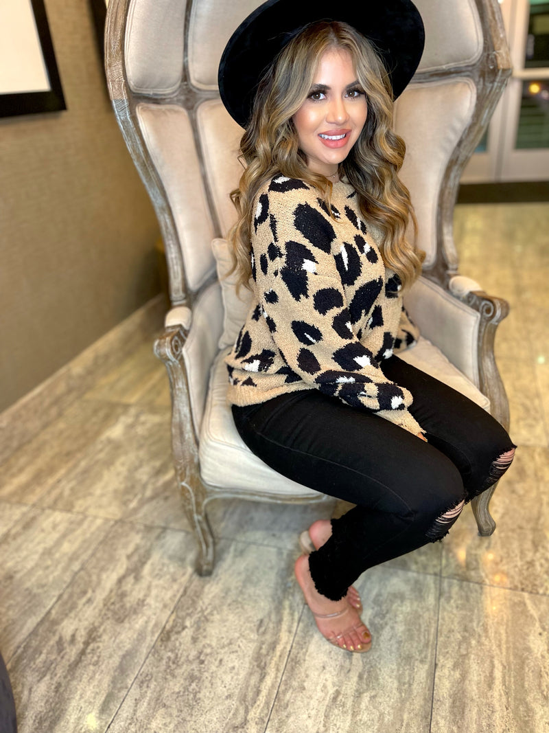 Leopard Oversized Sweater Top